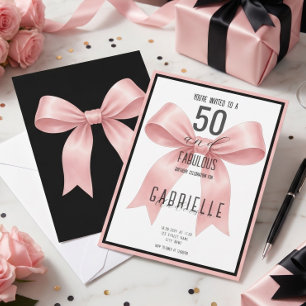 Invitation Rose Élégant 50 et Incroyable Anniversaire