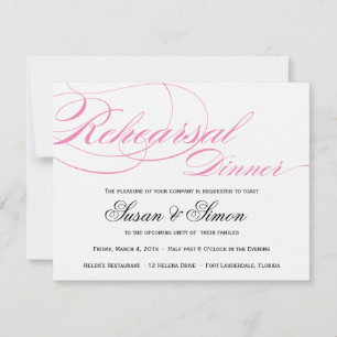Invitation Rose élégant d'invitation de dîner de répétition