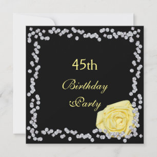 Invitation Rose Élégante & Diamants 45e Anniversaire