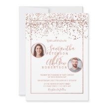 Rose en or confetti blanc cercle photo mariage