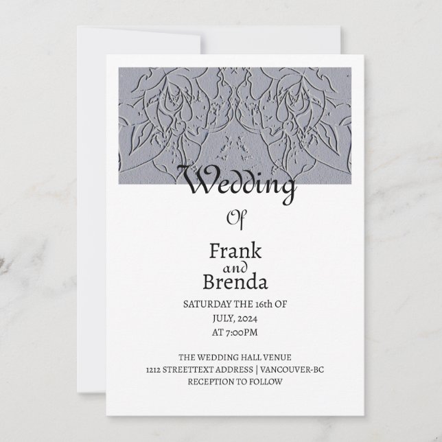 Invitation Rose en pierre (Devant)