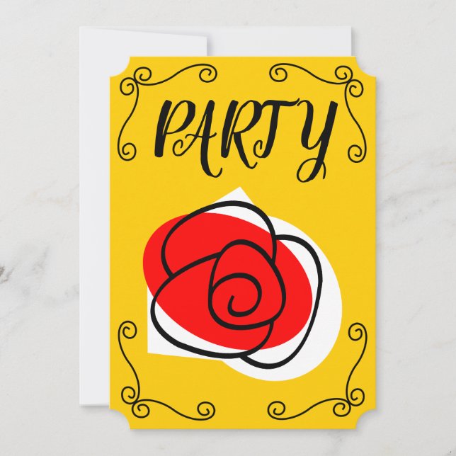 Invitation Rose espagnol Corners Party vertical (Devant)