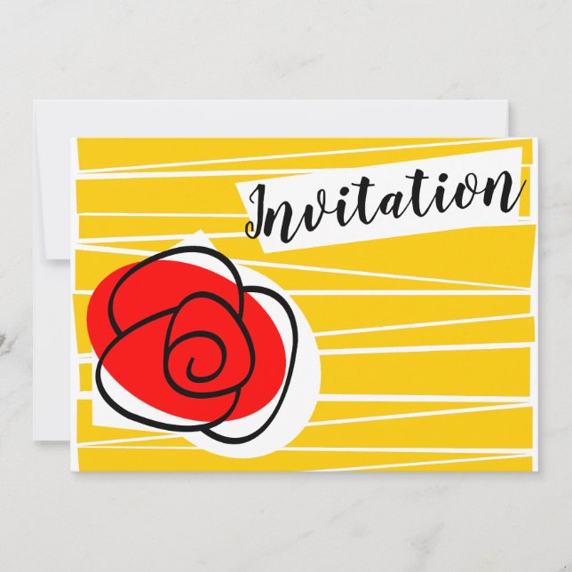 Invitation Rose espagnole horizontale (Devant)