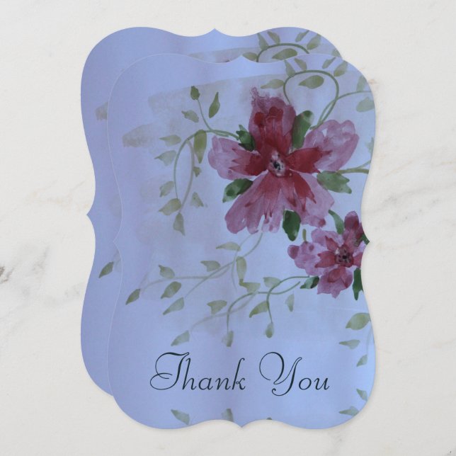 Invitation Rose Et Bourgogne (Devant / Derrière)