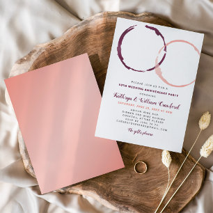 Invitation Rose et Bourgogne Stain de Vin pour Noces de Maria