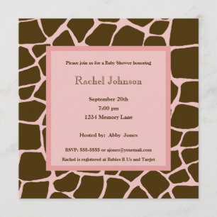 Invitation rose et Brown de baby shower de Gariffe