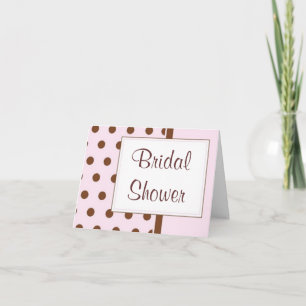 Invitation rose et Brown de KRW de polka de point