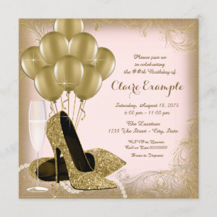 Invitation Rose et fête d'anniversaire de la femme de parties