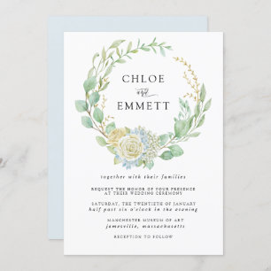 Invitation Rose et Hydrangea Floral Mariage