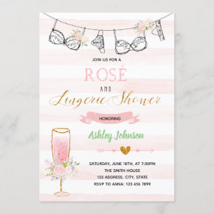 Invitation Rose et lingerie