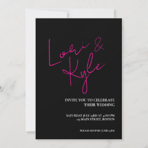 Invitation Rose et noir Tout ce dont vous avez besoin est Amo