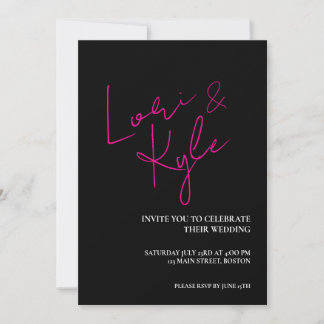 Invitation Rose et noir Tout ce dont vous avez besoin est Amo
