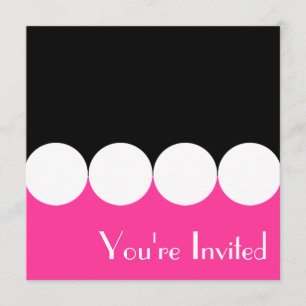 Invitation rose et noire d'anniversaire