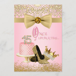 Invitation Rose et princesse 15ème anniversaire de