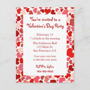 Invitation rose et rouge de Saint-Valentin de