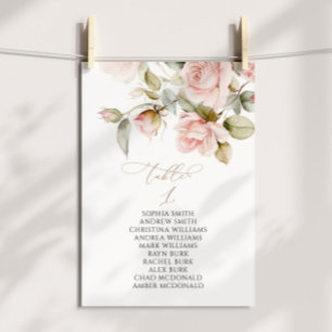 Invitation Rose et verdure Tableau numéro 1 Tableau de sièges