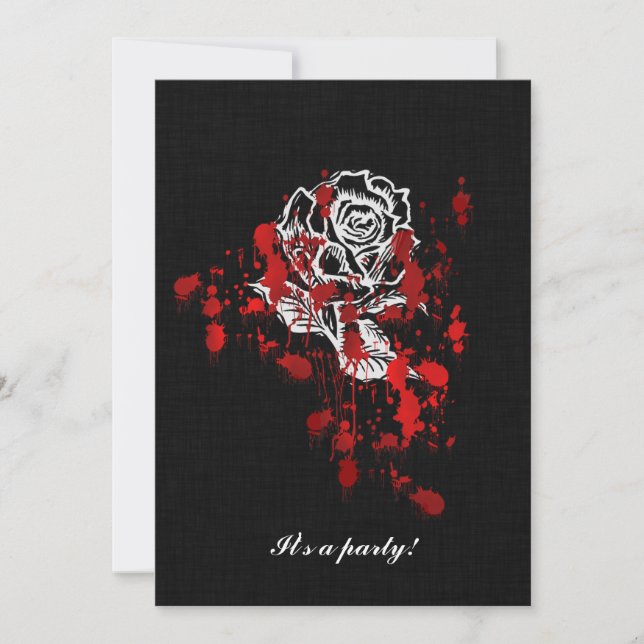 Invitation Rose éternel Vampire Goth Mariage (Devant)