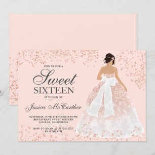 Invitation rose étincelant or parties scintillant robe de  ch