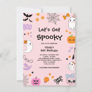 Invitation Rose Faisons-nous une Halloween effrayante pour un