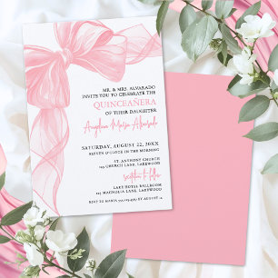 Invitation Rose Fardée Quinceañera