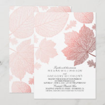 Rose Feuilles d'or Elegant Mariage de automne blan