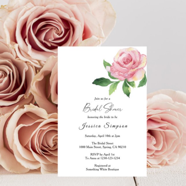 Invitation rose Floral Bridal (Créateur téléchargé)