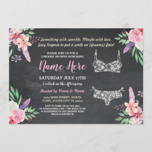 Invitation Rose floral de Bachelorette d'invitation de douche