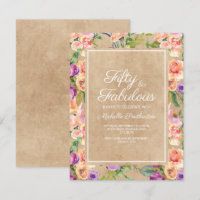 Rose Floral Kraft Rustique Violet 50e Anniversaire