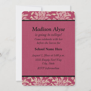 Invitation rose Floral "Off To College"