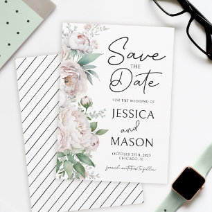 Invitation Rose floral poussiéreux enregistrer la date faire-
