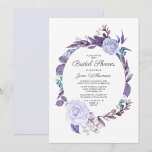 Invitation Rose floral violet Feuilles Fête des mariées de co