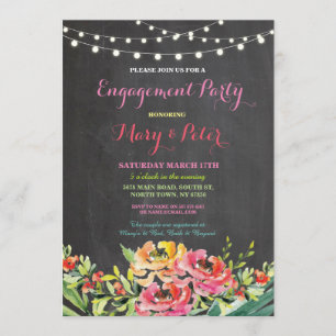Invitation rose florale de tableau de partie de