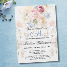 Rose Florale Élégante Peinte de Teint 65e Annivers