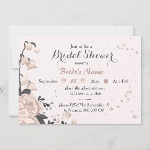 Invitation rose foncé gris foncé des fleurs extraordinaires d
