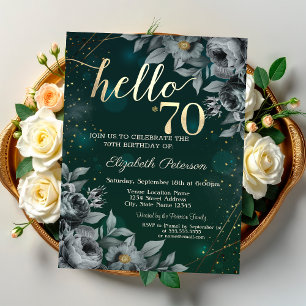 Invitation Rose foncé Vert 70e anniversaire