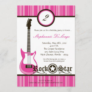 invitation rose Girly de pair d'anniversaire de