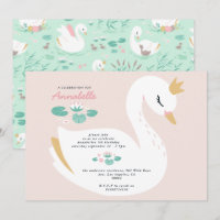 Rose girly élégant mignon belle cygne enfants