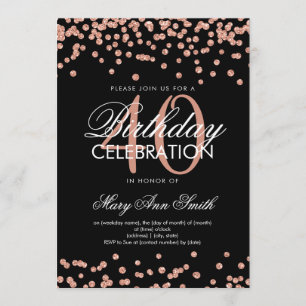 Invitation Rose Gold 40e anniversaire Parties scintillant Con