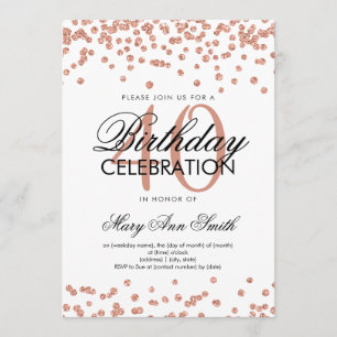 Invitation Rose Gold 40th Birthday Party Parties scintillant 