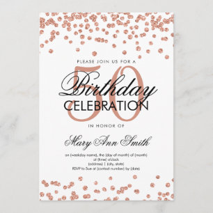 Invitation Rose Gold 50th Birthday Party Parties scintillant 