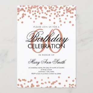 Invitation Rose Gold 60th Birthday Party Parties scintillant 