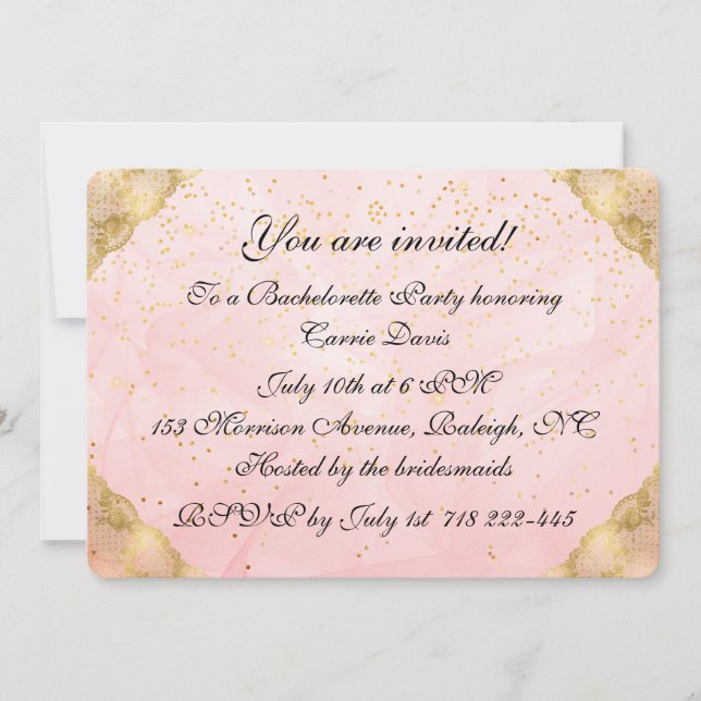 Invitation Rose Gold Bachelorette (Devant)