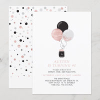 Rose Gold & Black Balloons Fête d'anniversaire mod