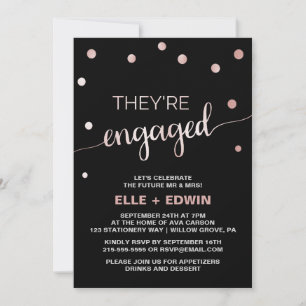 Invitation Rose Gold & Black Glam Confetti