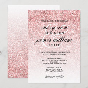 Invitation Rose Gold Blush Parties scintillant Élégante invit