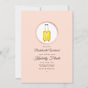 Invitation Rose Gold & Blush Pink Travel Bachelorette Week-en