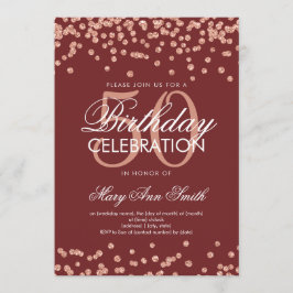 Invitation Rose Gold Bourgogne 50e anniversaire Parties scint