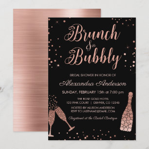 Invitation Rose Gold Brunch & Bubbly Fête de l'mariée