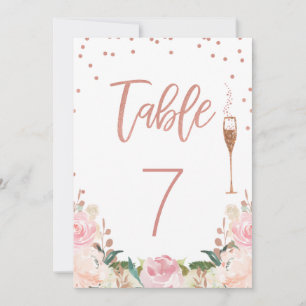 Invitation Rose Gold Brunch Bubbly Fête des mariées Numéro de