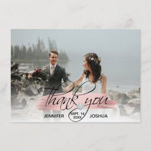 Invitation Rose Gold Brush Stroke Mariage Remerciement   PHOT